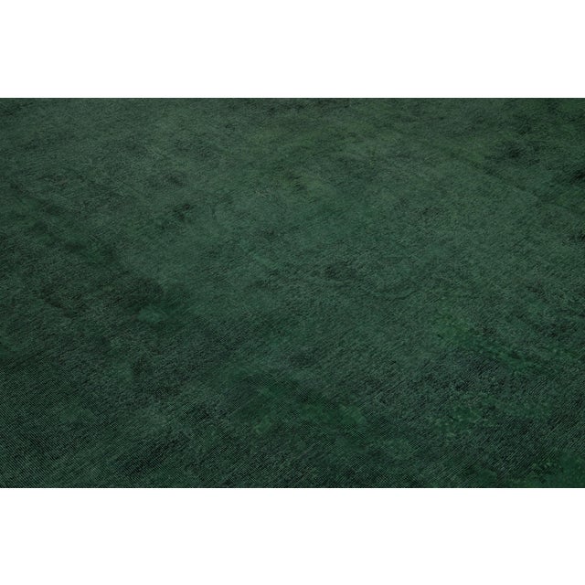 Vintage Overdyed Persian Green Wool Rug Features an Allover Design For Sale - Image 11 of 11