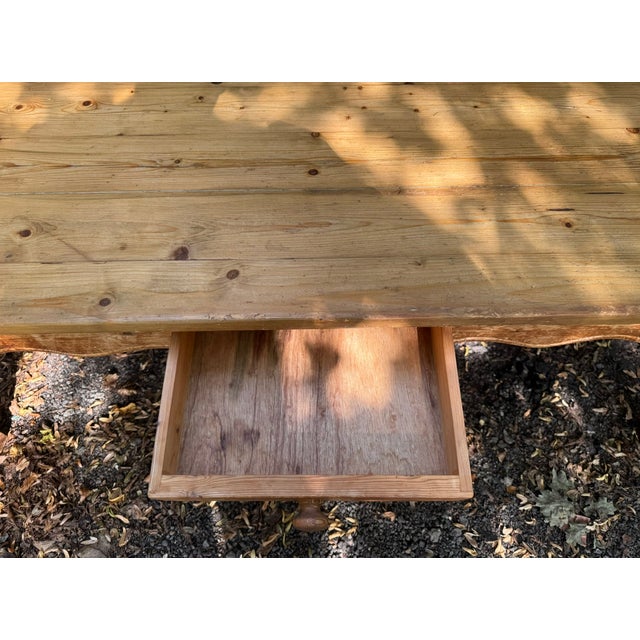 Brown Large Farmhouse Dining Table in Pine, 1955 For Sale - Image 8 of 12