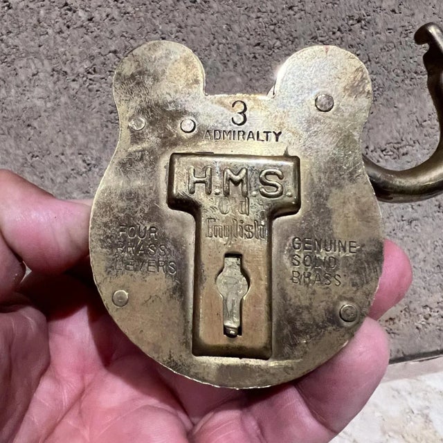 English Hms Admiralty Solid Brass Lock Jas Morgan & Sons England For Sale - Image 3 of 7