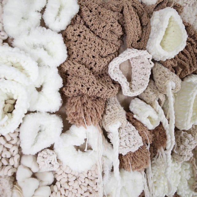 Beige Large Horizontal Tapestry in Cotton and Wool For Sale - Image 8 of 13