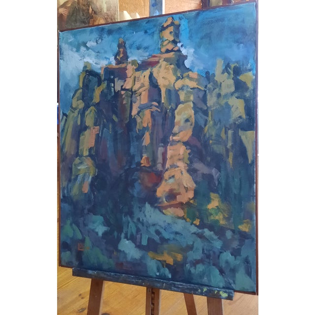Original mid-20th-century oil painting on canvas by listed American artist and publisher Anita Rose Lilien (1929–2012)....