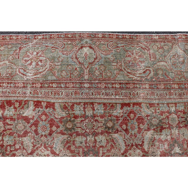 Antique Persian Sultanabad Rug With Refined Allover Pattern Soft Red 10'0 X 13'0 For Sale In Atlanta - Image 6 of 12