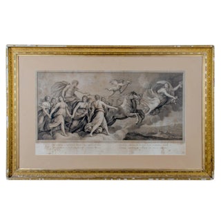 Italian Aurora Engraving After Guido Reni Fresco Painting by r.s. Morghen, C.1787 For Sale