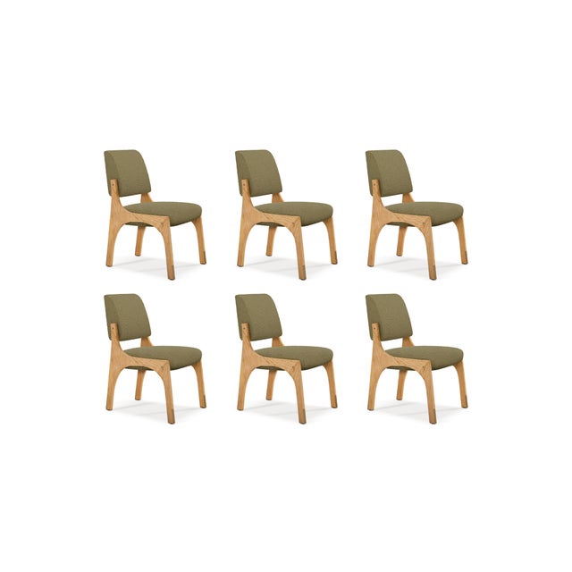 Not Yet Made - Made To Order Arches II Dining Chairs in Oak and Bouclé from Insidherland, Set of 6 For Sale - Image 5 of 5