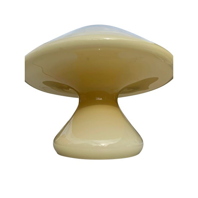 Cream 1960s Mid Century Modern Italian Murano Glass Style Mushroom Table Lamp For Sale - Image 8 of 12