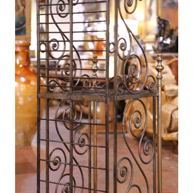 19th Century French Parisian Wrought Iron and Brass Baker’s Rack For Sale - Image 12 of 12