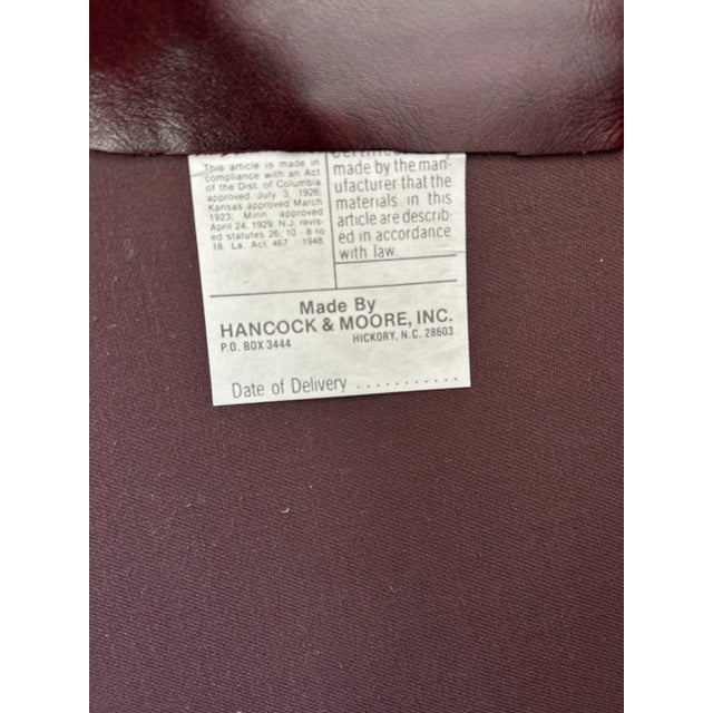 Vintage Hancock & Moore Mid-Century Tufted Leather Club Chair – Burgundy Leather, Mahogany Legs, Brass Nailhead Trim For Sale - Image 9 of 10