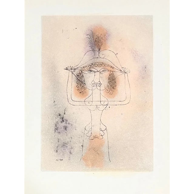 1947 Paul Klee Engraving 35 Singer of the Comic Opera 1925 Reproduction For Sale