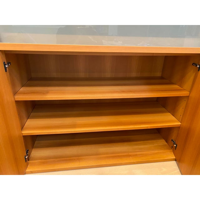 Wood Vintage Maxalto (B&b Italia) Modus Wooden Cabinet With Glass Door For Sale - Image 7 of 18