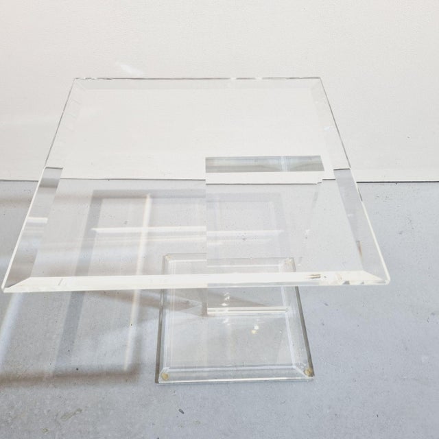 Acrylic Glass Side Table, 1980s For Sale - Image 4 of 12