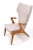 Beige Danish Wing Chair in Oak by Kurt Østervig, 1950s For Sale - Image 8 of 10