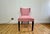 Hollywood Regency Pair of Vintage Pink Silk Dining Chairs For Sale - Image 3 of 4