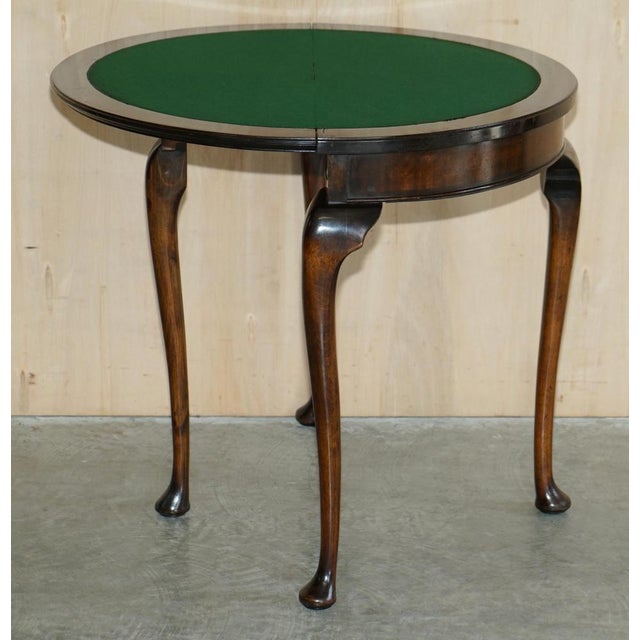 Hardwood Console Games Demi Lune Card Table, 1880s For Sale - Image 17 of 18
