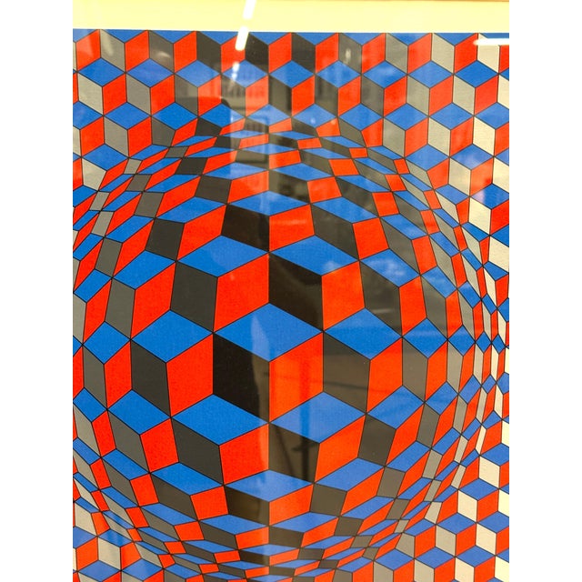 Victor Vasarely Silkscreen Nebulus Signed Beautifully Framed Circa 1980 For Sale - Image 13 of 13