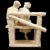 Traditional Umberto Stiaccini Attributed Alabaster Sculpture of Courting Couple For Sale - Image 3 of 7