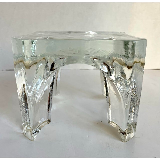 Vintage Chantal Sculptural Ice Glass Trivet & Display Pedestal For Sale In Los Angeles - Image 6 of 12