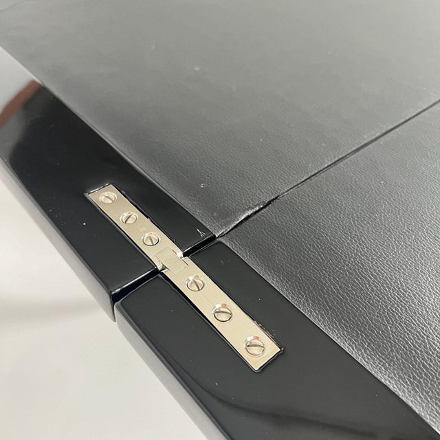 Art Deco Games Table in Black Lacquer, Red and Black Leather, France, 1930s For Sale - Image 15 of 18