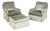 Baker Gray Velvet Upholstered Chairs and Ottoman For Sale
