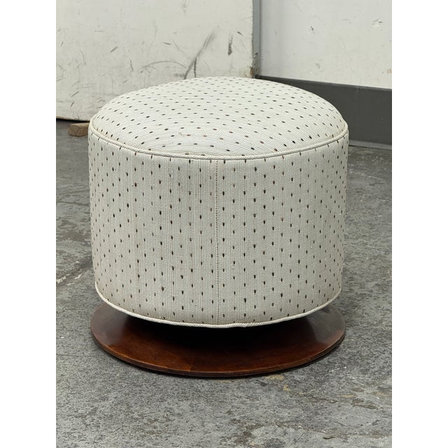 Design Plus Gallery presents an Art Deco Ottoman + Wood Base. This compact ottoman has a cylindrical silhouette with a...