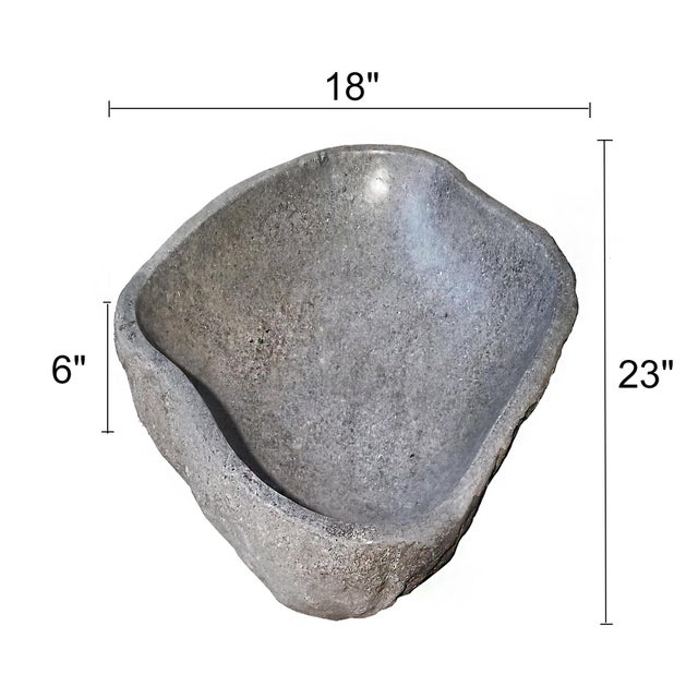 Hand-Carved Stone Basin, Indonesia, Contemporary For Sale - Image 16 of 17