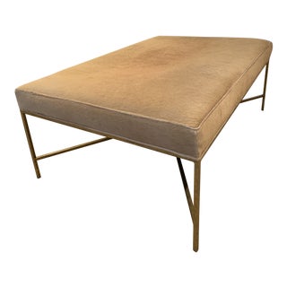 Modern Upholstered Cowhide Ottoman For Sale