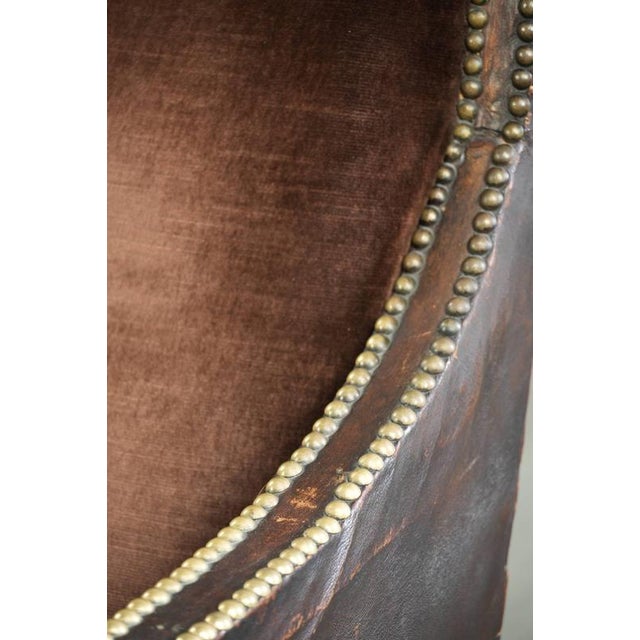 Art Deco Armchair in Velour and Decorative Nails For Sale - Image 12 of 15
