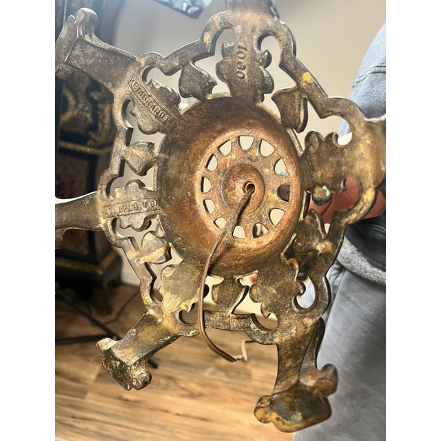 Antique Art Deco Cast Iron Floor Lamp by Rembrandt For Sale - Image 9 of 10