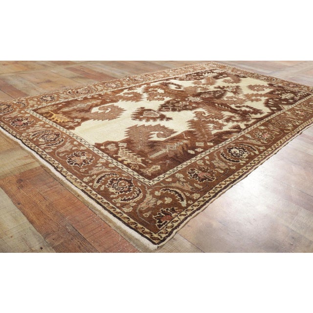 Textile Vintage Turkish Oushak Rug - 04'05 X 07'03 For Sale - Image 7 of 9