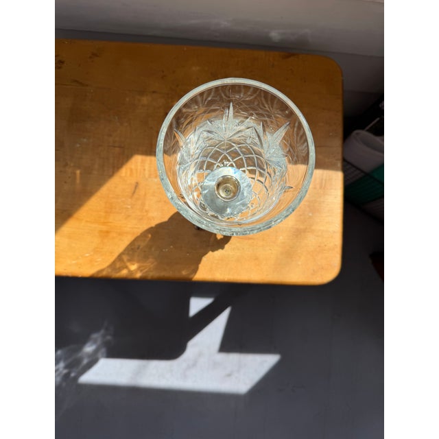 Glass Godinger Sillver Plate Candlestick With Crystal Hurricane Shade For Sale - Image 7 of 7