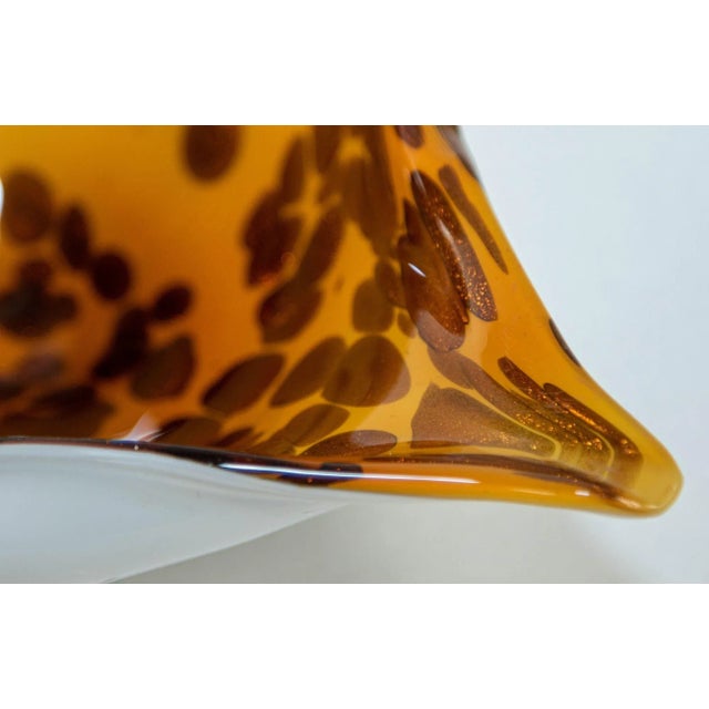 Auburn Murano Art Glass Manta Ray Tortoise Spotted Bowl Ashtray Vintage 1960's For Sale - Image 8 of 13