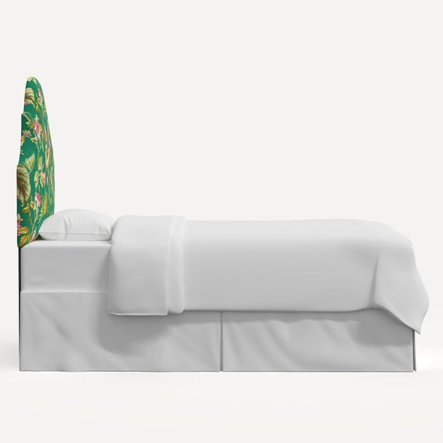 Not Yet Made - Made To Order Red from Scalamandre crafted by Cloth & Company Geneva Twin Headboard, Green Tropical Flora For Sale - Image 5 of 7