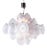 Chandelier with Iridescent Murano Glass Discs from Vistosi, Italy, 1960s For Sale