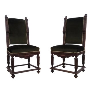 Early 19th Century Renaissance Revival Side Chairs- a Pair For Sale