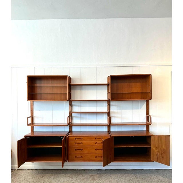 Vintage MCM Poul Cadovius 3 Bay Teak Wall System For Sale - Image 9 of 10