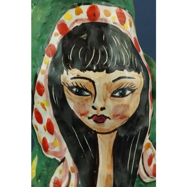 Ceramic Vase with Portrait of Woman from Pisapia, Italy, 1920s For Sale - Image 13 of 18