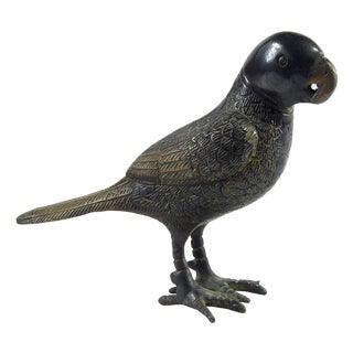 Vintage Bronze Parrot Figurine For Sale