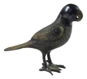 Vintage Bronze Parrot Figurine