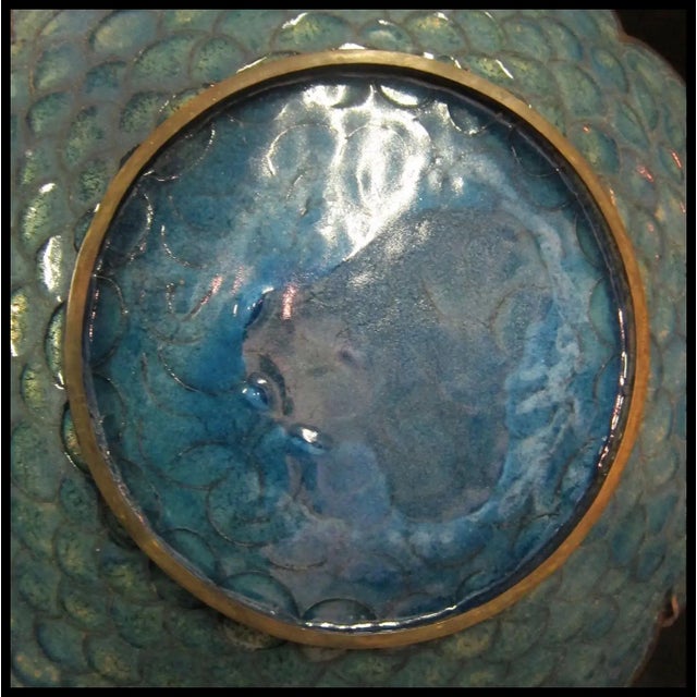 Vintage Cloisonné Chinese Charger For Sale - Image 4 of 10