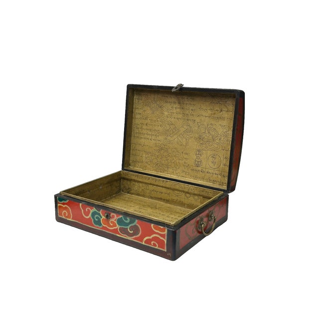 1980s Oriental Rectangular Black Color Kirin Dragon Accent Box For Sale - Image 5 of 5