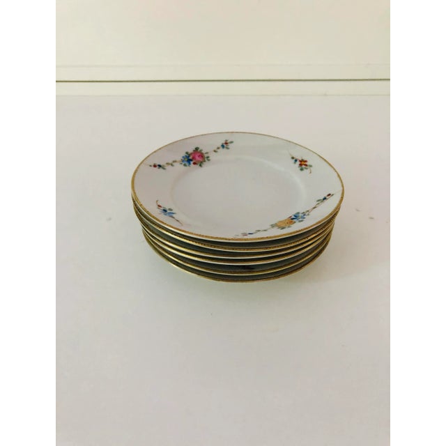 Vintage Hand Painted Floral and gold rim set of 6 bread plates 5.5"D < makers mark reads " Hand Painted Nippon" Excellent...