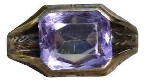 The Blaine: Ladies Antique Yellow Gold Amethyst Ring
