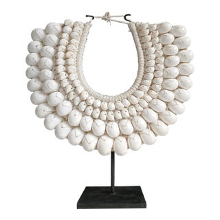 Shell and Macramé Necklace on Stand, Papua New Guinea For Sale