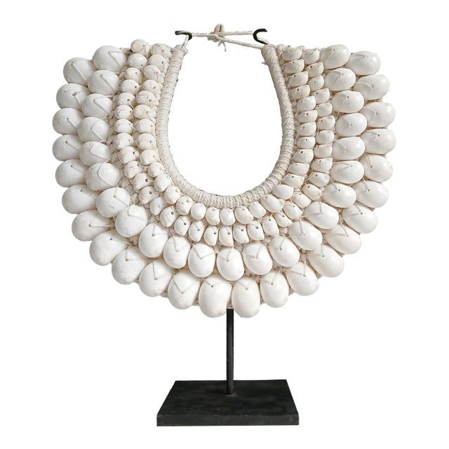 Shell and Macramé Necklace on Stand, Papua New Guinea For Sale