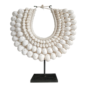 Shell and Macramé Necklace on Stand, Papua New Guinea