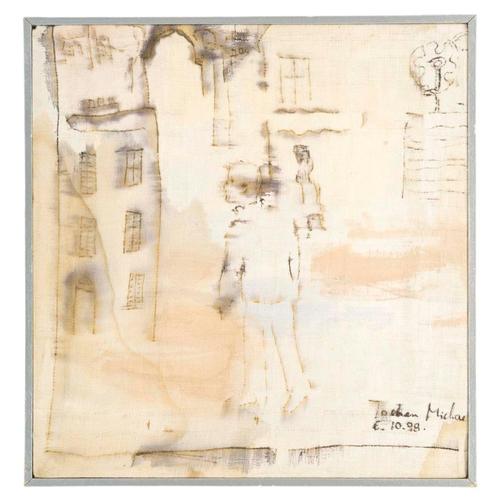 Textile Jochen Michaelis, Toward the Pantheon, Watercolor on Canvas For Sale - Image 7 of 7