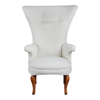 Mid-Century Modern Sculptural Wing Chair For Sale