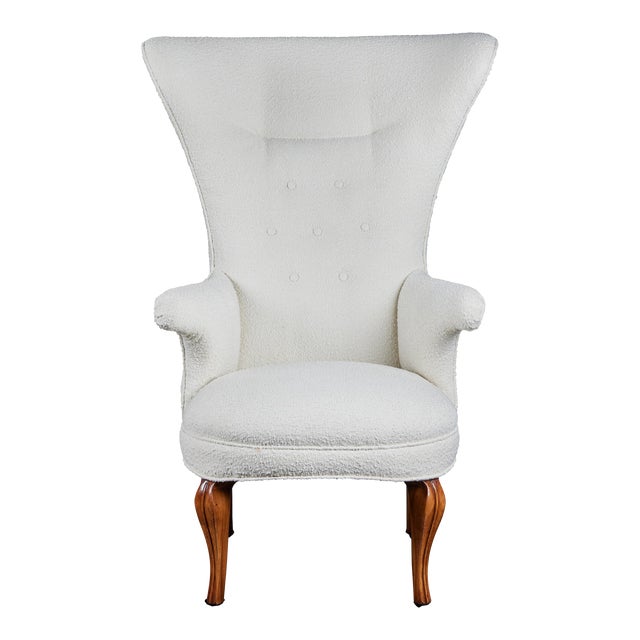 Mid-Century Modern Sculptural Wing Chair For Sale