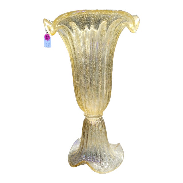 1960s Murano Gold Vase For Sale