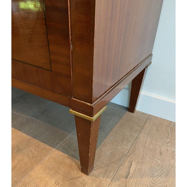 1950s Neoclassical style chest of drawers in wood and brass For Sale - Image 11 of 12