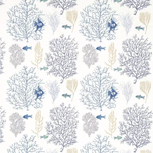Sanderson Coral & Fish Fabric in Marine/Blue